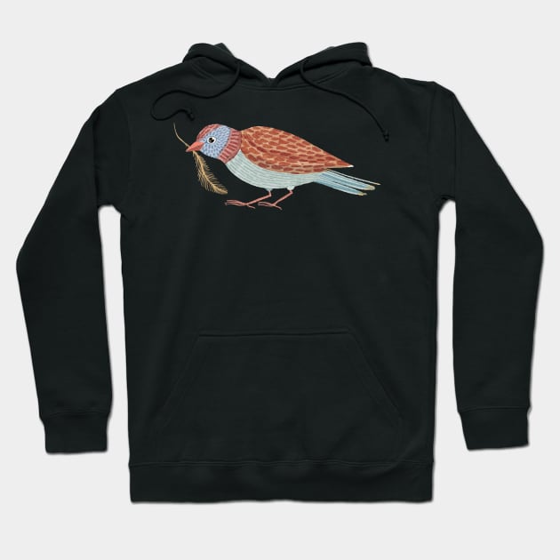 Bird with feather Hoodie by Rebelform